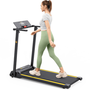 UREVO Foldi Mini Treadmill with woman walking on the running belt