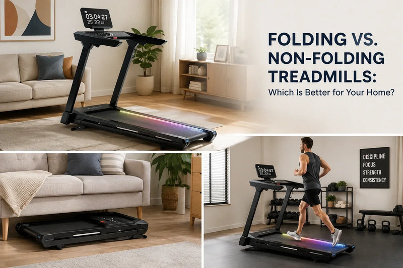Folding vs non-folding treadmills for home workouts and space-saving storage