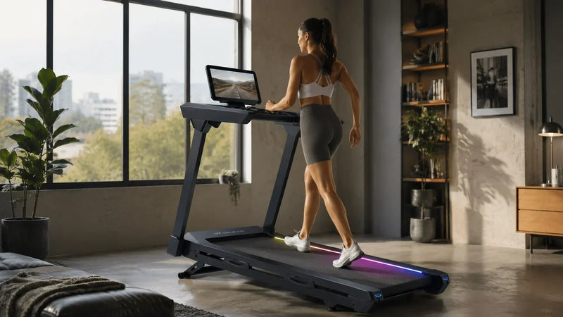 UREVO CyberMega Smart Treadmill with smart display for marathon training and cardio workout at home