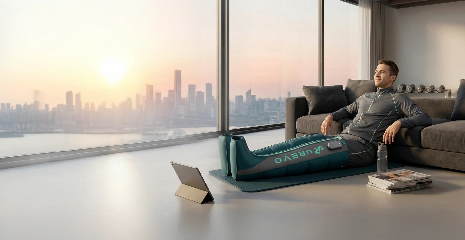 UREVO treadmill side view