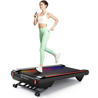 UREVO CyberPad for Home Smart Treadmill with woman running, home fitness solution, compact design
