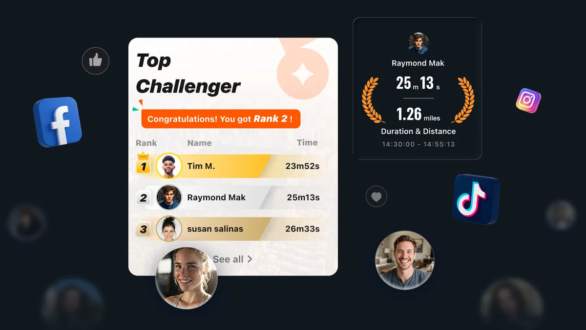 Fitness challenge leaderboard