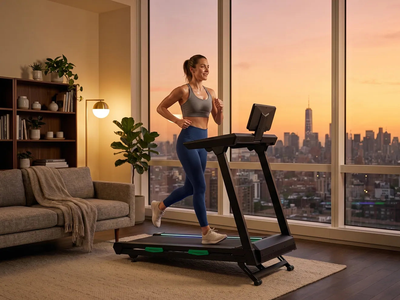 UREVO treadmill running workout