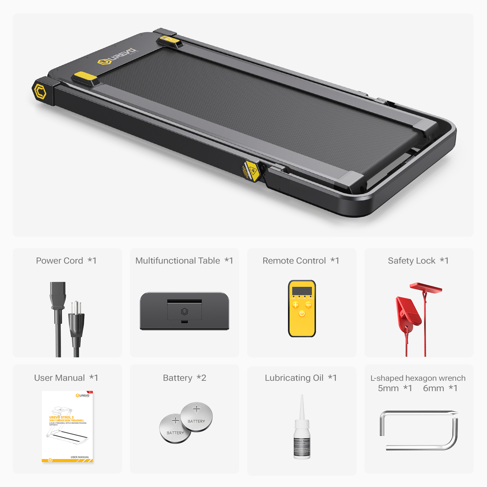 Foldable Treadmill UREVO 3 in 1 Stable Comfortable Efficient Urevo